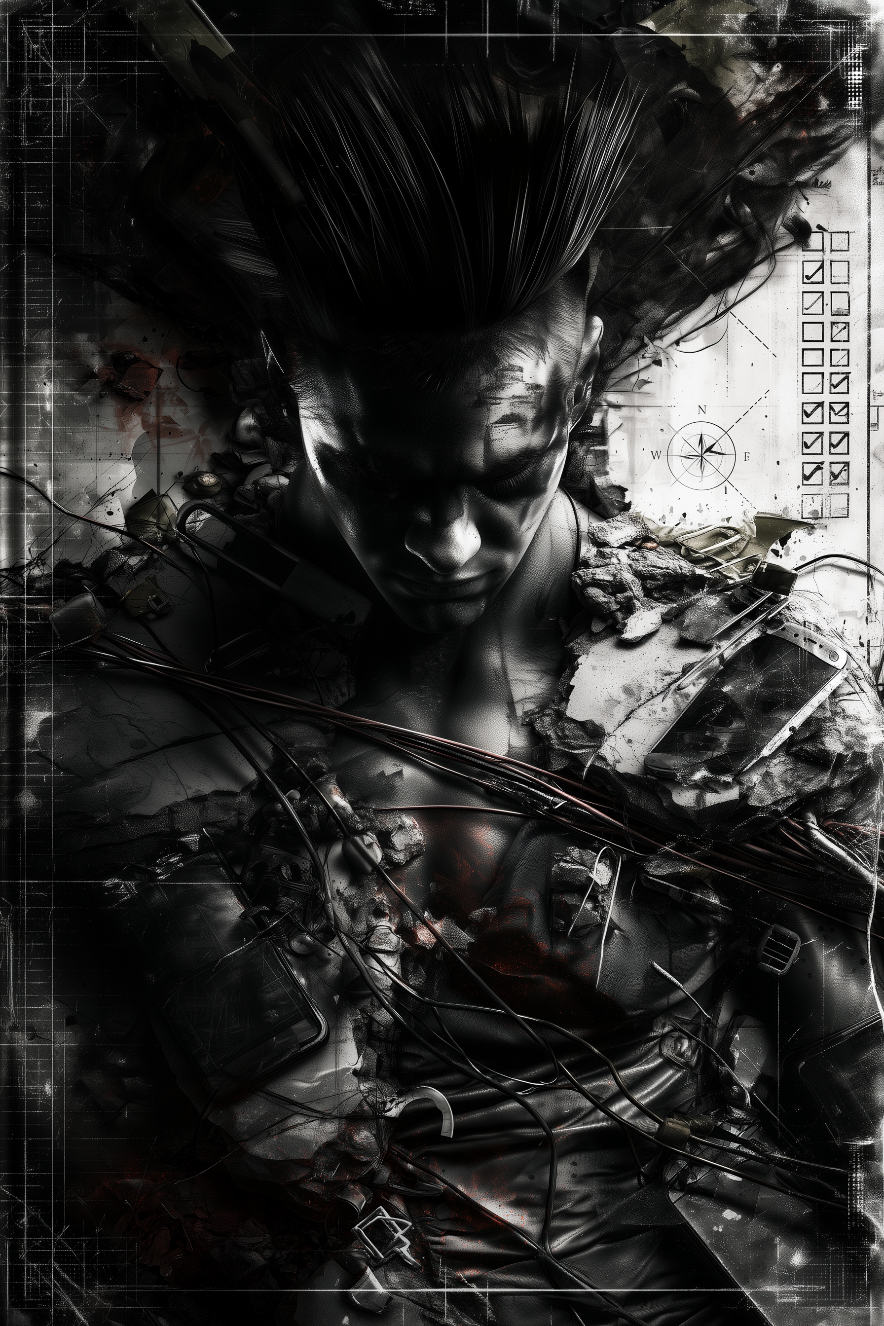 Damaged Nation collage portrait